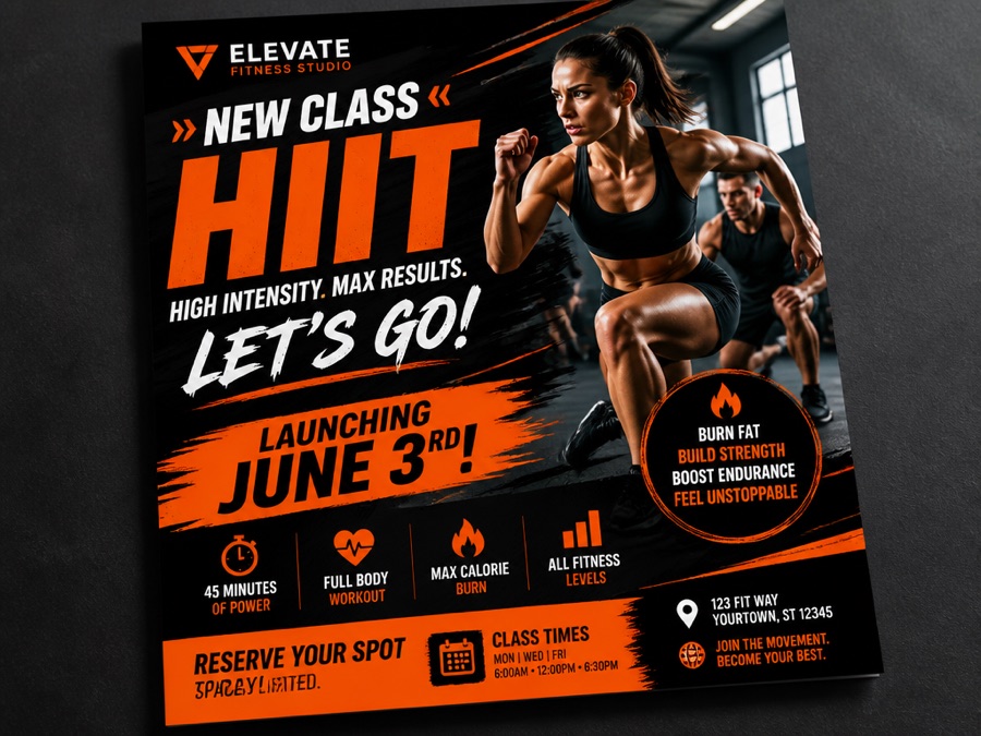 Fitness studio flyer design